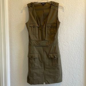 Bebe army green dress size 4